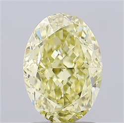 Picture of Lab Grown Diamond 2.07 Carats, Oval with  Cut, Fancy Yellow Color, VS1 Clarity and Certified by IGI