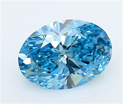 Picture of Lab Grown Diamond 1.79 Carats, Oval with  Cut, Fancy Vivid Blue Color, VS1 Clarity and Certified by IGI