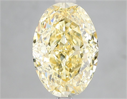 Picture of Lab Grown Diamond 4.11 Carats, Oval with  Cut, Fancy Vivid Yellow Color, VS1 Clarity and Certified by IGI
