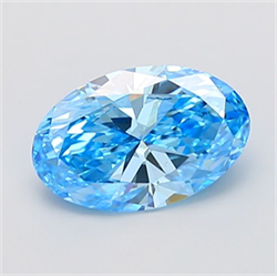 Picture of Lab Grown Diamond 3.00 Carats, Oval with  Cut, Fancy Vivid Blue Color, VS2 Clarity and Certified by IGI