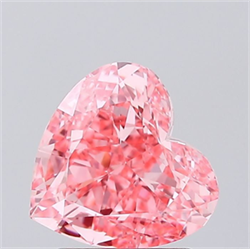 Picture of Lab Grown Diamond 1.67 Carats, Heart with  Cut, Fancy Vivid Pink Color, VS1 Clarity and Certified by IGI