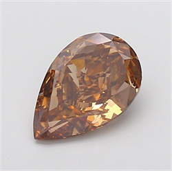 Picture of Lab Grown Diamond 3.00 Carats, Pear with  Cut, Fancy Light Brown Color, VS2 Clarity and Certified by IGI