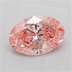 Picture of Lab Grown Diamond 2.01 Carats, Oval with  Cut, Fancy Vivid Pink Color, VS1 Clarity and Certified by IGI