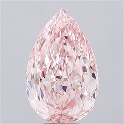 Picture of Lab Grown Diamond 7.62 Carats, Pear with  Cut, Fancy Intense Pink Color, VS1 Clarity and Certified by IGI