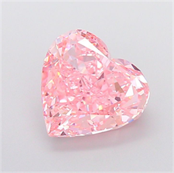 Picture of Lab Grown Diamond 5.02 Carats, Heart with  Cut, Fancy Vivid Pink Color, VVS2 Clarity and Certified by IGI
