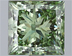 Picture of Lab Grown Diamond 2.51 Carats, Princess with  Cut, Fancy Vivid Green Color, VS2 Clarity and Certified by IGI