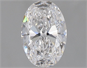 Natural Diamond 0.90 Carats, Oval with  Cut, D Color, VVS2 Clarity and Certified by GIA