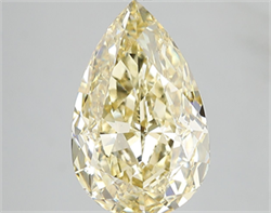 Picture of Lab Grown Diamond 5.21 Carats, Pear with  Cut, Fancy Intense Yellow Color, VS2 Clarity and Certified by IGI