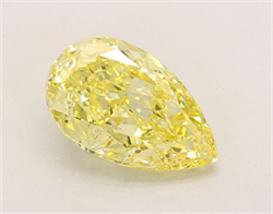 Picture of Lab Grown Diamond 4.19 Carats, Pear with  Cut, Fancy Intense Yellow Color, VVS2 Clarity and Certified by IGI