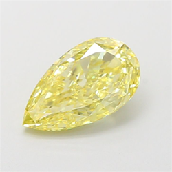 Picture of Lab Grown Diamond 2.01 Carats, Pear with  Cut, Fancy Intense Yellow Color, VS1 Clarity and Certified by IGI