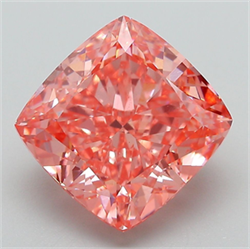 Picture of Lab Grown Diamond 5.64 Carats, CUSHION MODIFIED with  Cut, Fancy Vivid Pink Color, VS1 Clarity and Certified by IGI