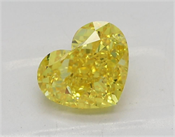 Picture of Lab Grown Diamond 1.60 Carats, Heart with  Cut, Fancy Vivid Yellow Color, VVS2 Clarity and Certified by IGI