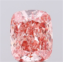 Picture of Lab Grown Diamond 3.51 Carats, CUSHION MODIFIED with  Cut, Fancy Vivid Pink Color, VS2 Clarity and Certified by IGI