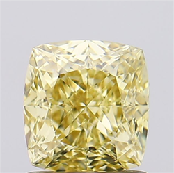 Picture of Lab Grown Diamond 1.35 Carats, CUSHION MODIFIED with  Cut, Fancy Intense Yellow Color, VVS2 Clarity and Certified by IGI