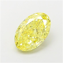 Picture of Lab Grown Diamond 2.03 Carats, Oval with  Cut, Fancy Vivid Yellow Color, VS1 Clarity and Certified by IGI