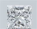 Natural Diamond 1.01 Carats, Princess with  Cut, D Color, SI2 Clarity and Certified by GIA