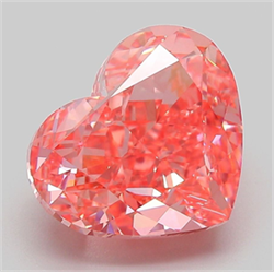 Picture of Lab Grown Diamond 5.28 Carats, Heart with  Cut, Fancy Vivid Pink Color, VVS2 Clarity and Certified by IGI