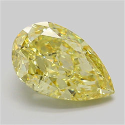 Picture of Lab Grown Diamond 3.06 Carats, Pear with  Cut, Fancy Intense Yellow Color, VS1 Clarity and Certified by IGI