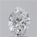 Natural Diamond 1.50 Carats, Oval with  Cut, D Color, SI2 Clarity and Certified by GIA