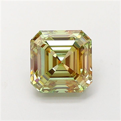 Picture of Lab Grown Diamond 2.11 Carats, Asscher with  Cut, Fancy Green Color, VVS2 Clarity and Certified by IGI