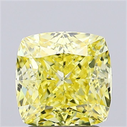 Picture of Lab Grown Diamond 2.05 Carats, CUSHION MODIFIED with  Cut, Fancy Intense Yellow Color, VVS2 Clarity and Certified by IGI