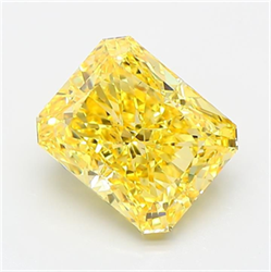 Picture of Lab Grown Diamond 3.52 Carats, SQUARE RADIANT with  Cut, Fancy Vivid Yellow Color, VS2 Clarity and Certified by IGI