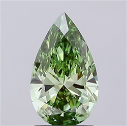 Picture of Lab Grown Diamond 1.33 Carats, Pear with  Cut, Fancy Vivid Green Color, VS1 Clarity and Certified by IGI