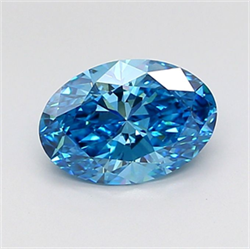 Picture of Lab Grown Diamond 2.02 Carats, Oval with  Cut, Fancy Vivid Blue Color, VS1 Clarity and Certified by IGI