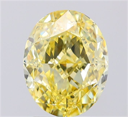 Picture of Lab Grown Diamond 2.72 Carats, Oval with  Cut, Fancy Intense Yellow Color, VVS2 Clarity and Certified by IGI