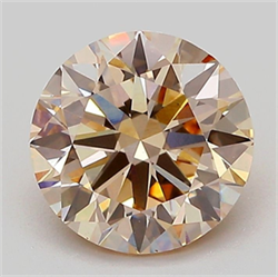 Picture of Lab Grown Diamond 2.06 Carats, Round with Ideal Cut, Fancy Light Brown Color, VS1 Clarity and Certified by IGI