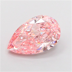 Picture of Lab Grown Diamond 3.05 Carats, Pear with  Cut, Fancy Vivid Pink Color, VVS2 Clarity and Certified by IGI