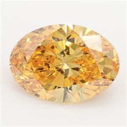 Picture of Lab Grown Diamond 2.05 Carats, Oval with  Cut, Fancy Vivid Yellow Color, VVS1 Clarity and Certified by IGI