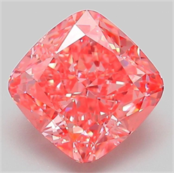 Picture of Lab Grown Diamond 3.08 Carats, CUSHION MODIFIED with  Cut, Fancy Vivid Pink Color, VVS2 Clarity and Certified by IGI