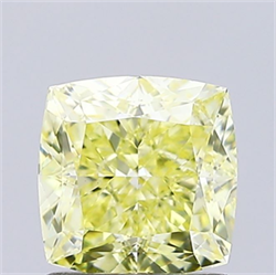 Picture of Lab Grown Diamond 1.24 Carats, CUSHION MODIFIED with  Cut, Fancy Light Yellow Color, VS1 Clarity and Certified by IGI