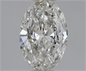 Natural Diamond 0.50 Carats, Oval with  Cut, H Color, SI2 Clarity and Certified by GIA