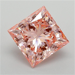 Picture of Lab Grown Diamond 2.64 Carats, Princess with  Cut, Fancy Intense Pink Color, VS1 Clarity and Certified by IGI