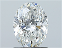 Natural Diamond 1.00 Carats, Oval with  Cut, F Color, SI2 Clarity and Certified by GIA