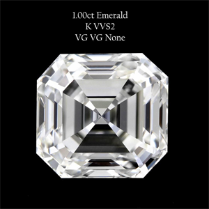 Foto Diamante Natural 1.00 quilates, Asscher , Color K, claridad VVS2 y certificado GIA de