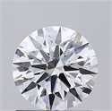Lab Grown Diamond 1.02 Carats, Round with Ideal Cut, D Color, VVS1 Clarity and Certified by IGI
