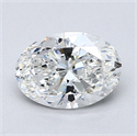 Natural Diamond 1.30 Carats, Oval with  Cut, F Color, SI2 Clarity and Certified by GIA