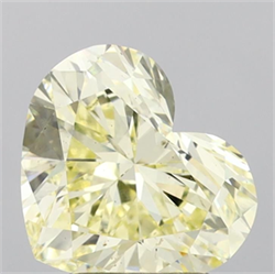 Picture of Lab Grown Diamond 2.51 Carats, Heart with  Cut, Fancy Light Yellow Color, VS2 Clarity and Certified by IGI