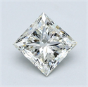 Natural Diamond 1.05 Carats, Princess with  Cut, J Color, VS2 Clarity and Certified by GIA