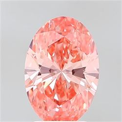 Picture of Lab Grown Diamond 2.24 Carats, Oval with  Cut, Fancy Vivid Pink Color, VVS2 Clarity and Certified by IGI