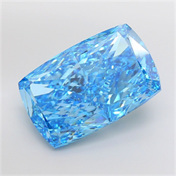 Picture of Lab Grown Diamond 30.06 Carats, CUSHION MODIFIED with  Cut, Fancy Vivid Blue Color, VS2 Clarity and Certified by IGI