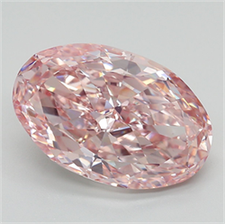 Picture of Lab Grown Diamond 7.12 Carats, Oval with  Cut, Fancy Intense Pink Color, VS1 Clarity and Certified by IGI