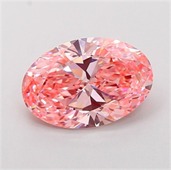 Picture of Lab Grown Diamond 4.01 Carats, Oval with  Cut, Fancy Vivid Pink Color, VVS2 Clarity and Certified by IGI