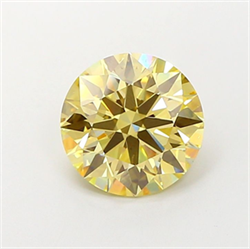 Picture of Lab Grown Diamond 3.06 Carats, Round with Ideal Cut, Fancy Intense Yellow Color, VVS2 Clarity and Certified by IGI