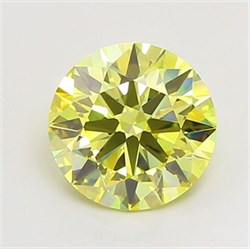 Picture of Lab Grown Diamond 2.09 Carats, Round with Ideal Cut, Fancy Intense Yellow Color, VVS2 Clarity and Certified by IGI