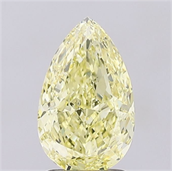 Picture of Lab Grown Diamond 1.69 Carats, Pear with  Cut, Fancy Intense Yellow Color, VS1 Clarity and Certified by IGI