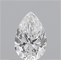 Natural Diamond 0.53 Carats, Pear with  Cut, D Color, VVS2 Clarity and Certified by GIA
